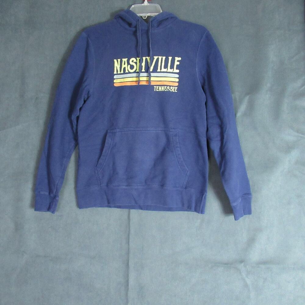 Nashville Tennessee Hoodie Mens Size Small Blue Sweatshirt Logo Country Vacation